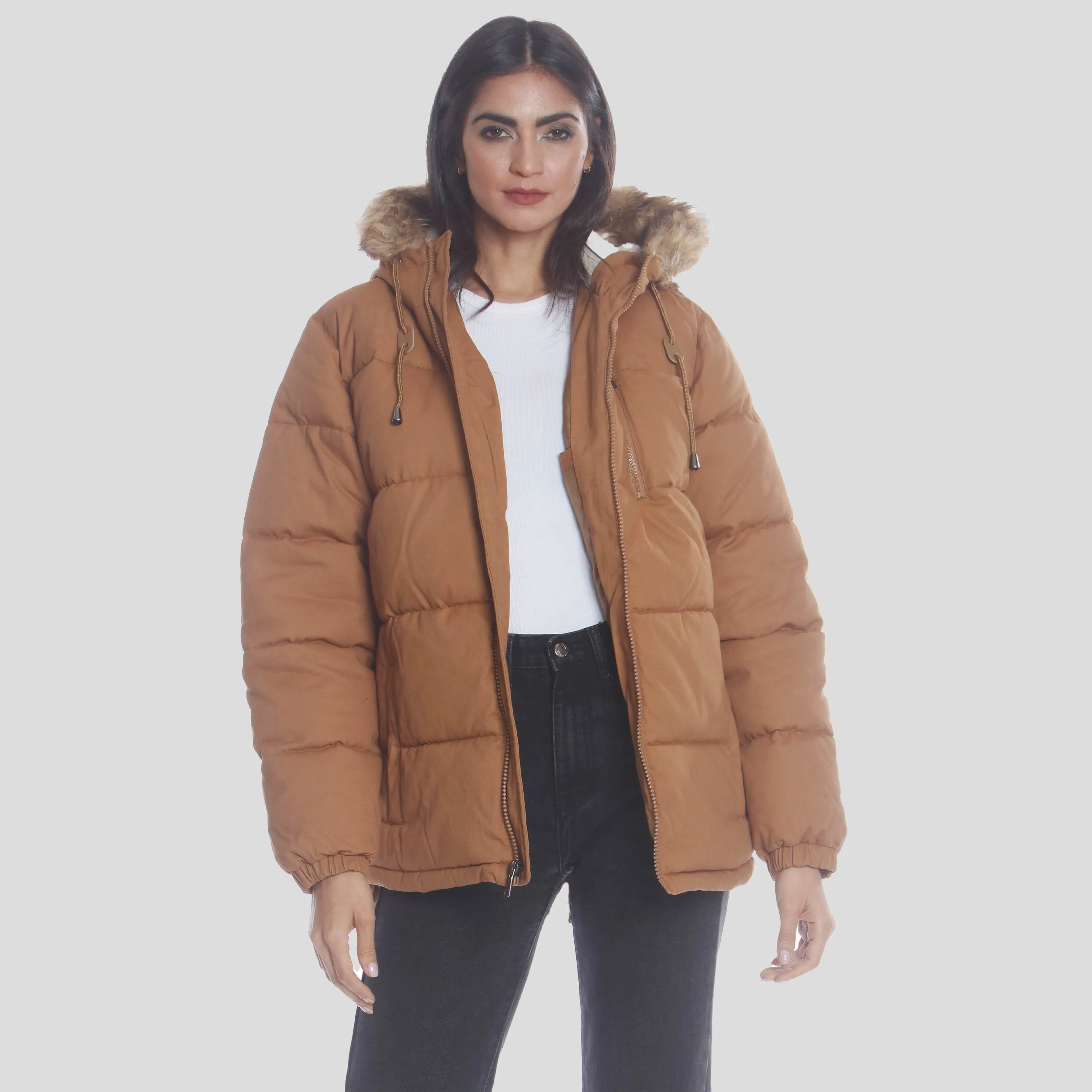 Members Only Women's Cotton Puffer Oversized Jacket