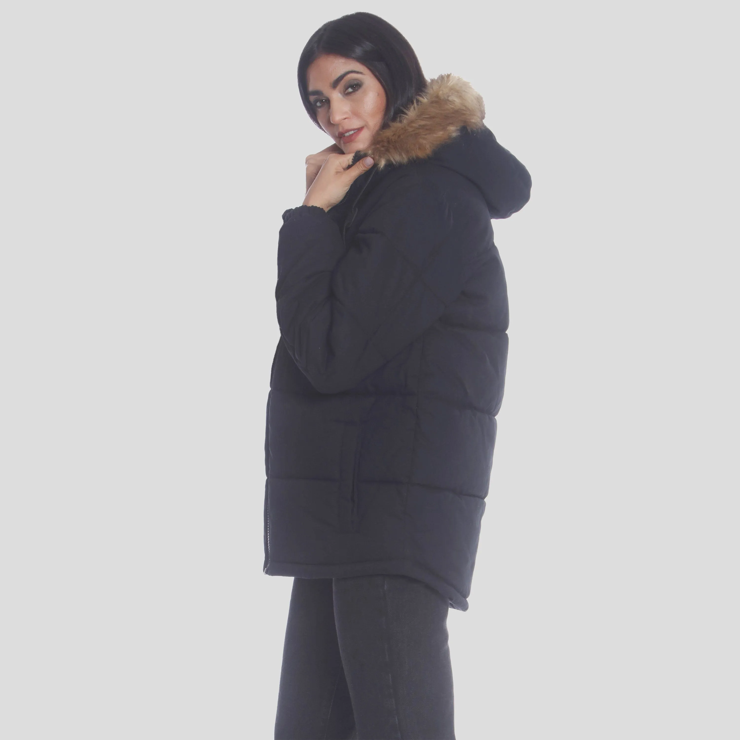 Members Only Women's Cotton Puffer Oversized Jacket