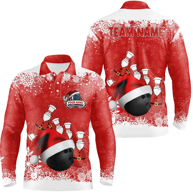 Mens polo bowling shirts Custom Christmas snowflake bowling ball Bowling Team league Jersey