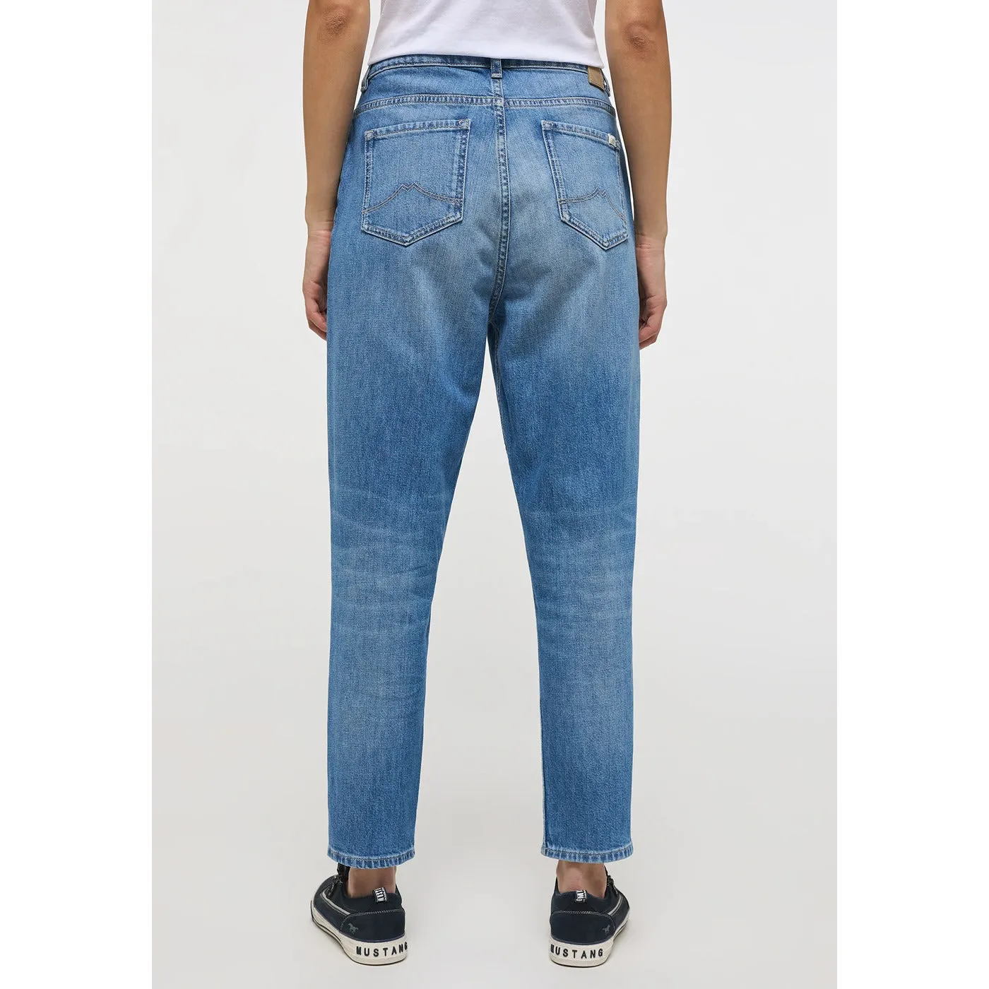 Mid Blue Mom Tapered Jeans