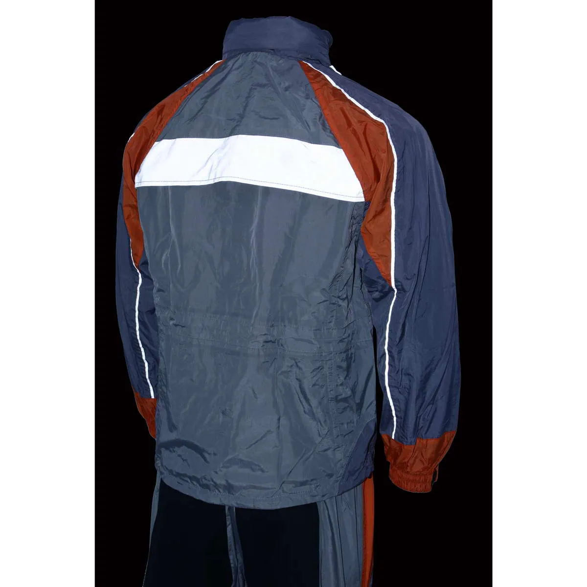 Milwaukee Leather SH2346SGO Men's Gray and Orange Water Resistant Rain Suit with Reflective Piping