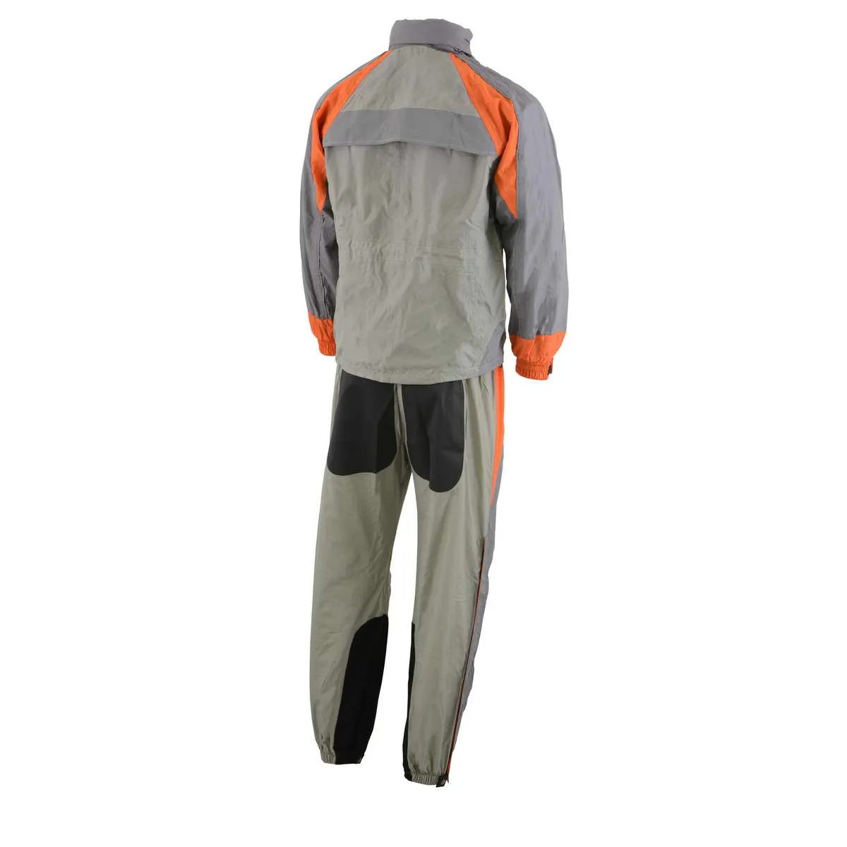 Milwaukee Leather SH2346SGO Men's Gray and Orange Water Resistant Rain Suit with Reflective Piping