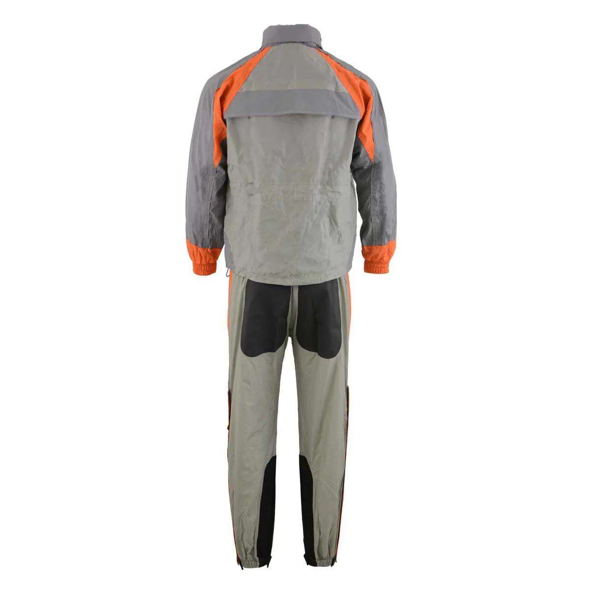 Milwaukee Leather SH2346SGO Men's Gray and Orange Water Resistant Rain Suit with Reflective Piping