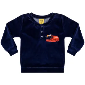 Navy Velour Sweatshirt - 1 Left Size 7-9 years