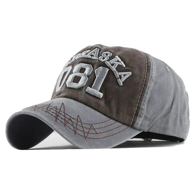 Nebraska 081 Embroidered Letter Washed Baseball Cap