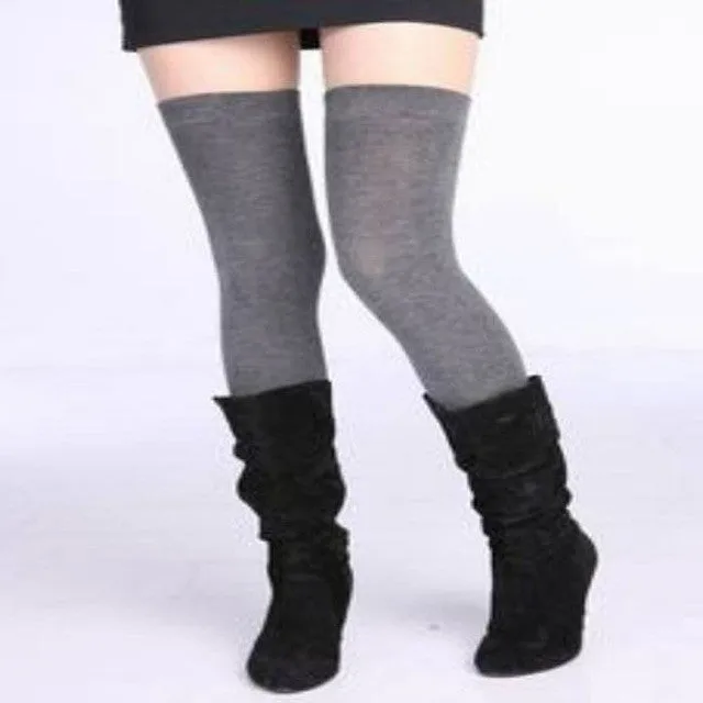 New 1 Pair Sexy Cotton Over The Knee Socks Thigh High Stocking Thinner Jecksion #LSN