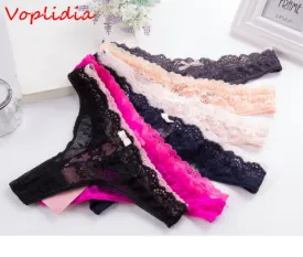 New Arrival Voplidia T-back Underwear Women Sexy Panties Thong And G Strings Female Seamless Lace Hipster Lingerie PM004