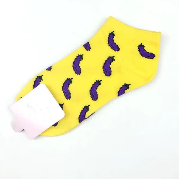 New Cute 11  fruit color love candy color cotton sock summer style women's socks women's thin sock slippers ws85 1pair=2pcs