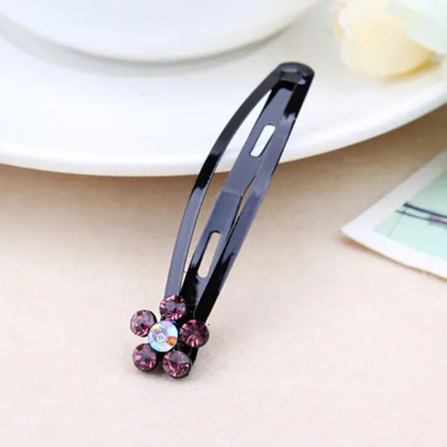 New Fashion Beauty Plum Crystal Black Hair Clip Elegance Barrettes Headbands For Women Hair Pins Girls Hairgrip Hair Accessories