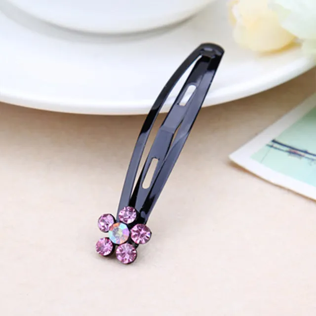 New Fashion Beauty Plum Crystal Black Hair Clip Elegance Barrettes Headbands For Women Hair Pins Girls Hairgrip Hair Accessories