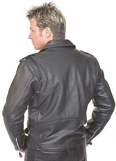 NEW HANDMADE Classic Leather Motorcycle Jacket for Men