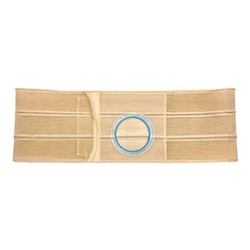 Nu-Hope Support Belt, Original Flat Panel, 2-1/8" Stoma, 6" Wide, Left, 1" From Bottom, Medium (32" to 36" Waist), Beige