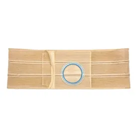 Nu-Hope Support Belt, Original Flat Panel, 2-1/8" Stoma, 6" Wide, Left, 1" From Bottom, Medium (32" to 36" Waist), Beige