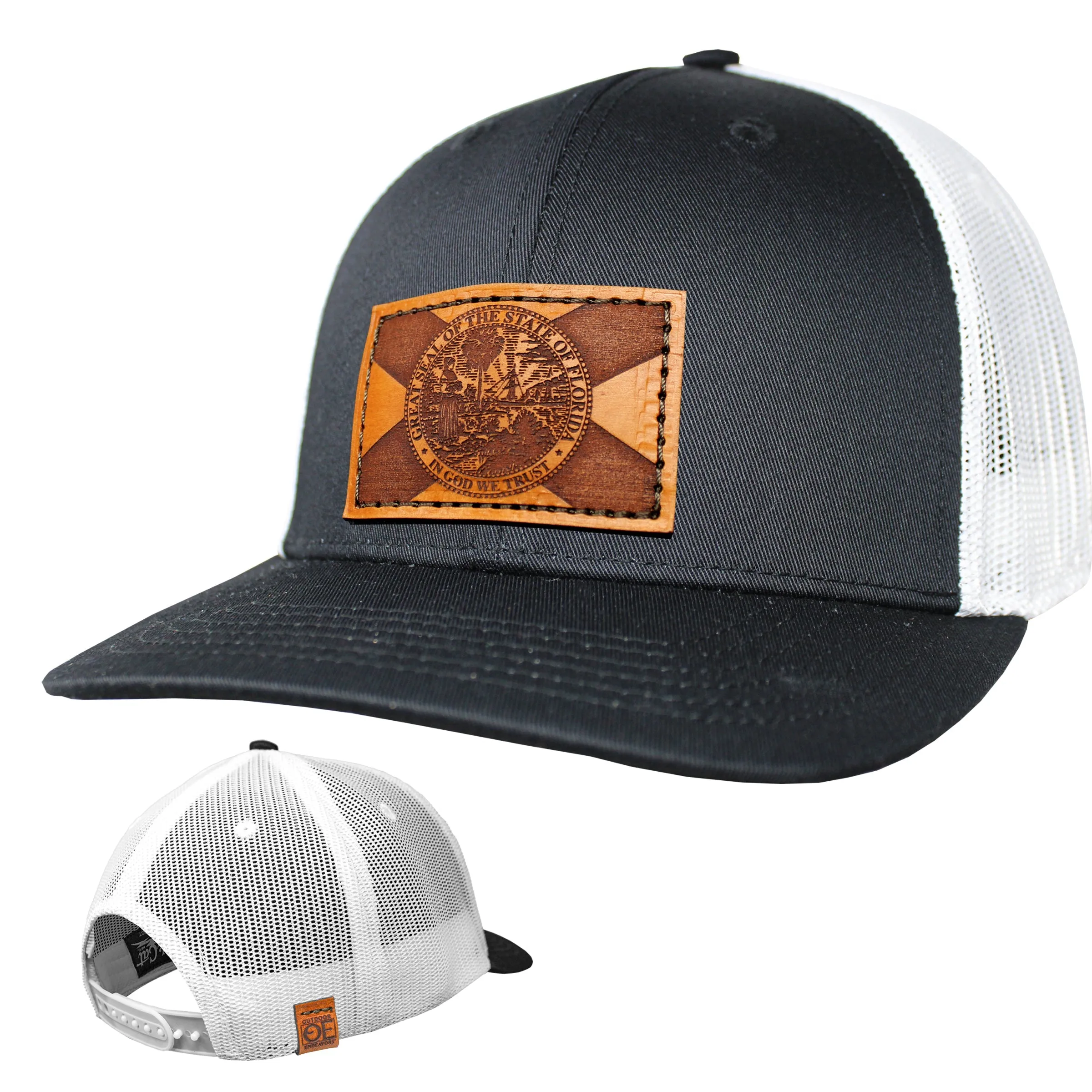 OE - Performance Trucker Hat - Florida Flag Leather Patch