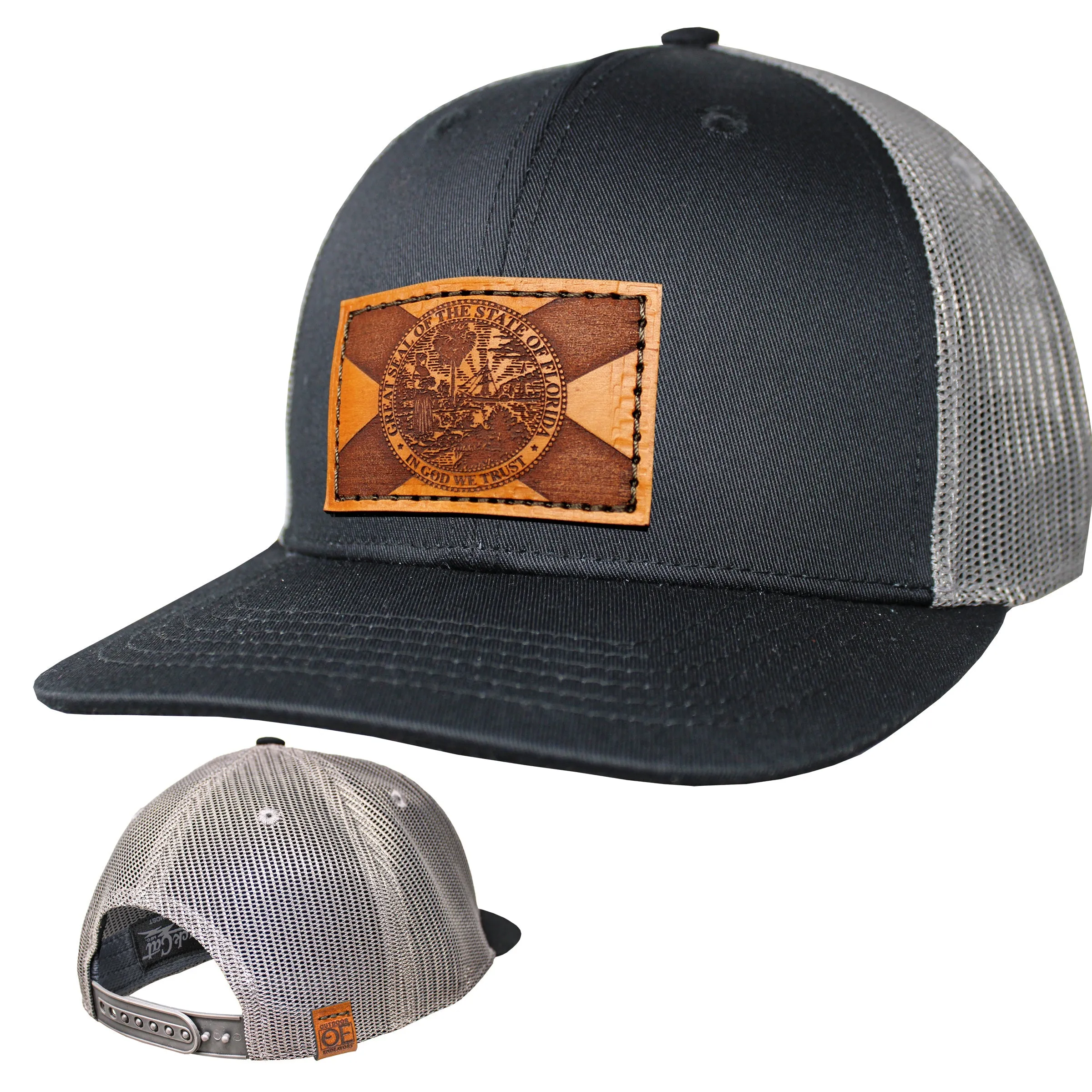 OE - Performance Trucker Hat - Florida Flag Leather Patch