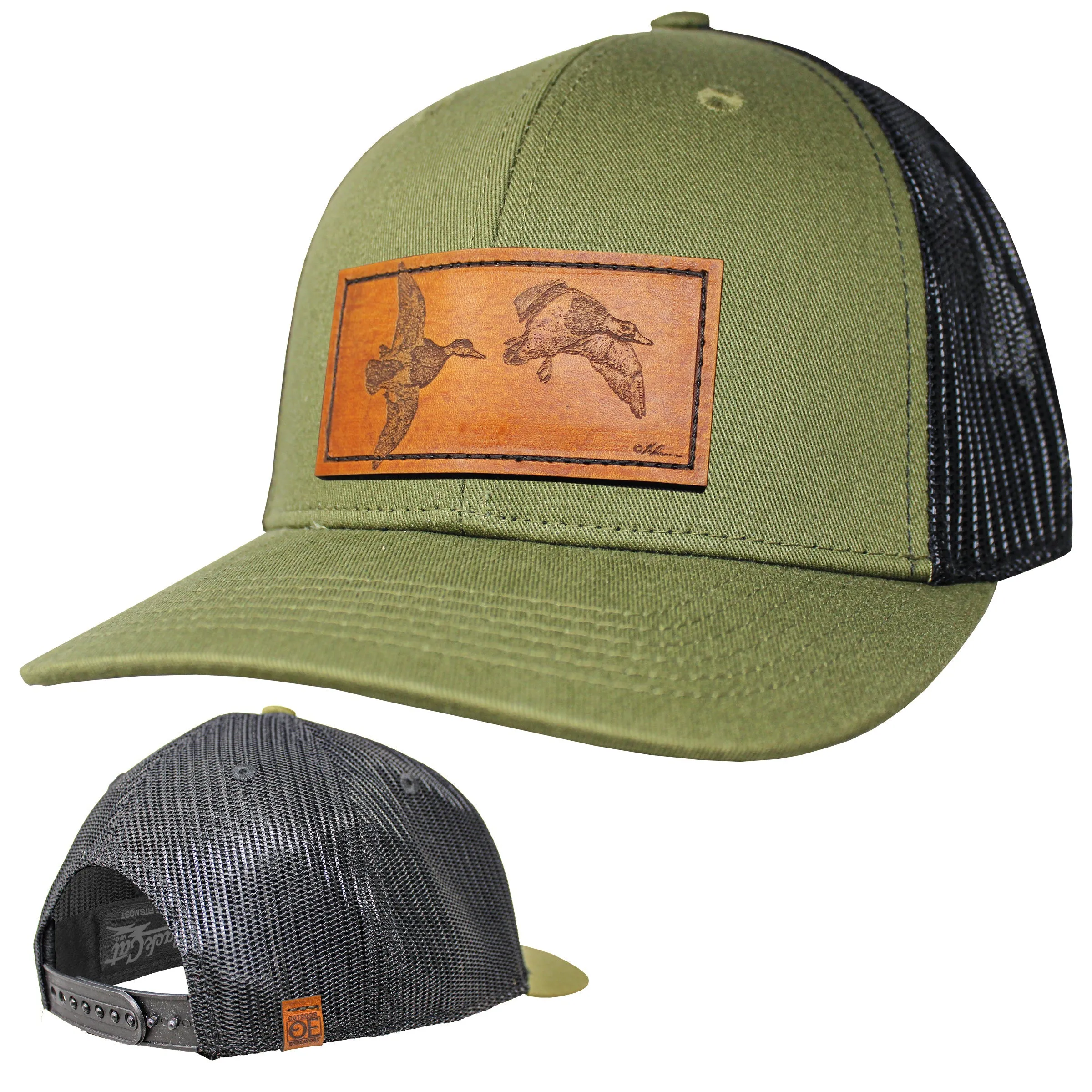 OE - Performance Trucker Hat - Mallards Leather Patch