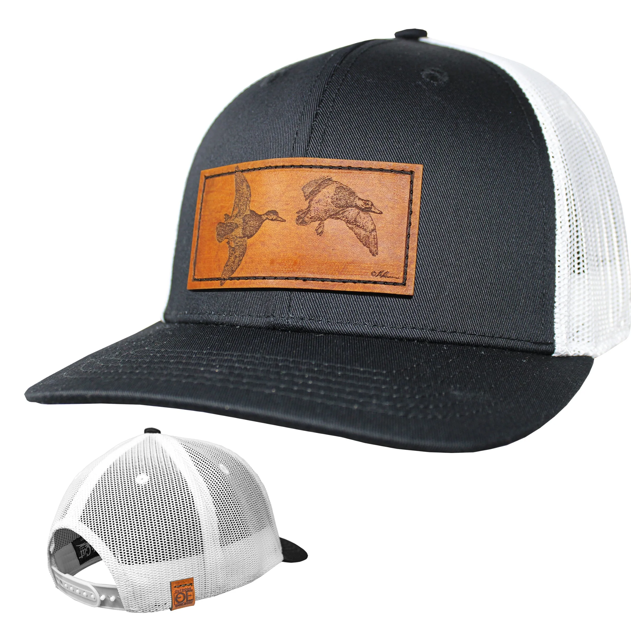 OE - Performance Trucker Hat - Mallards Leather Patch