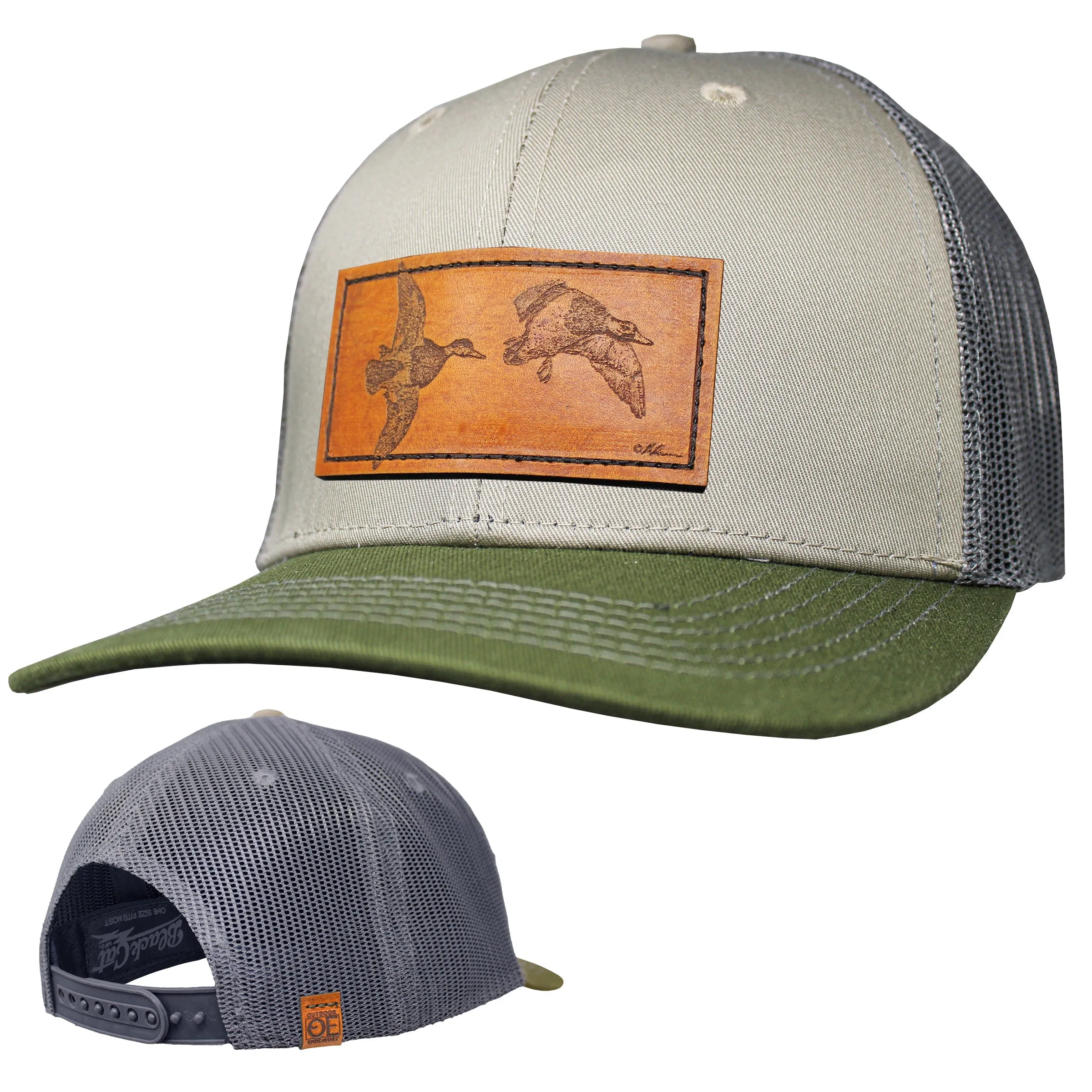 OE - Performance Trucker Hat - Mallards Leather Patch