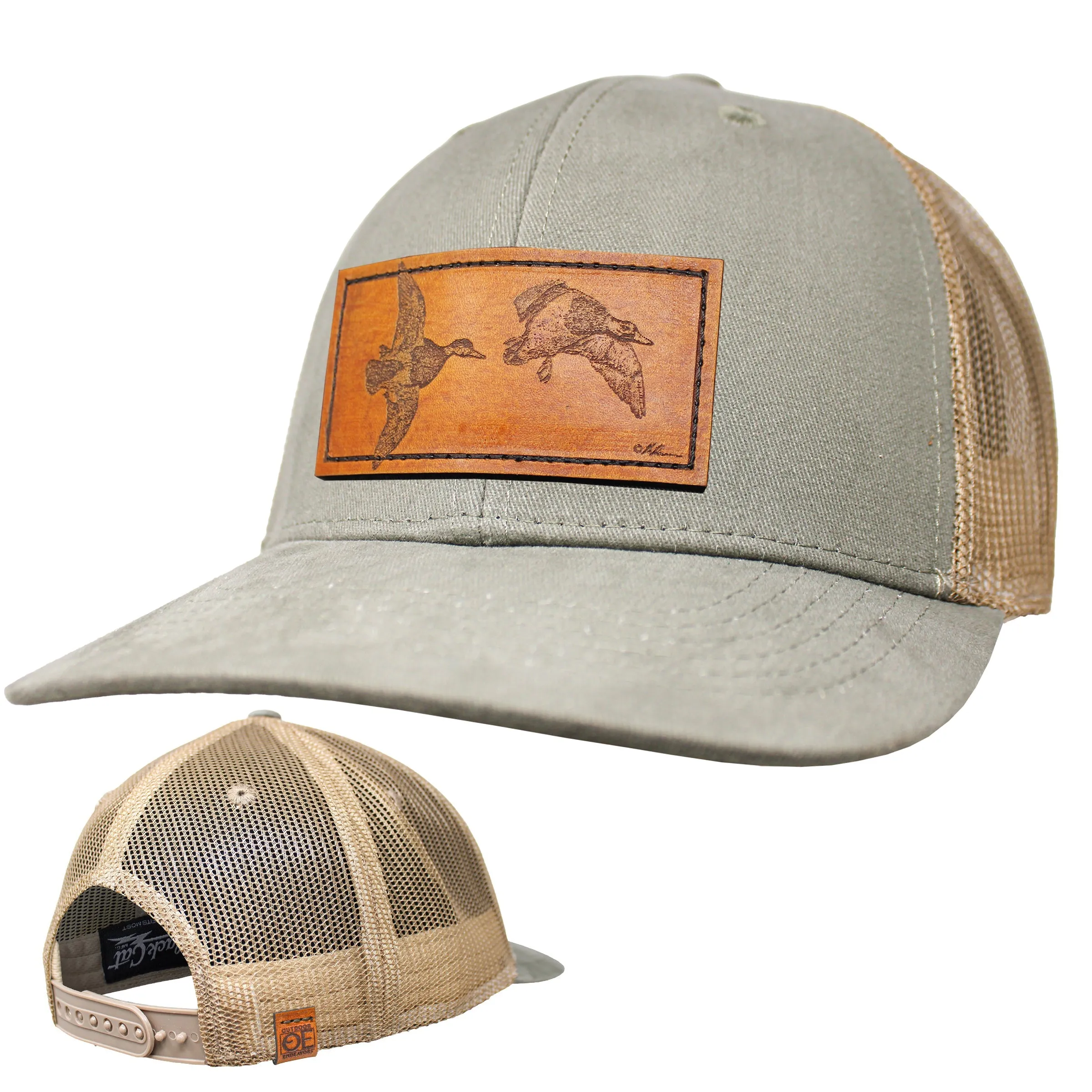 OE - Performance Trucker Hat - Mallards Leather Patch