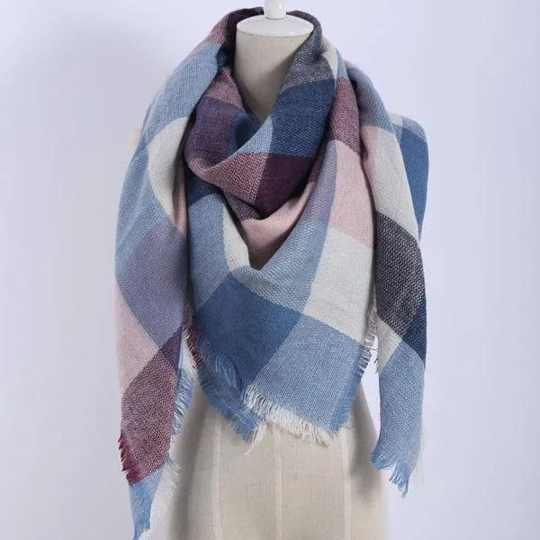 Oversize Solid Color Winter Square Scarf, XL Women Blankets,  Luxury Shawl 140cm x 140cm