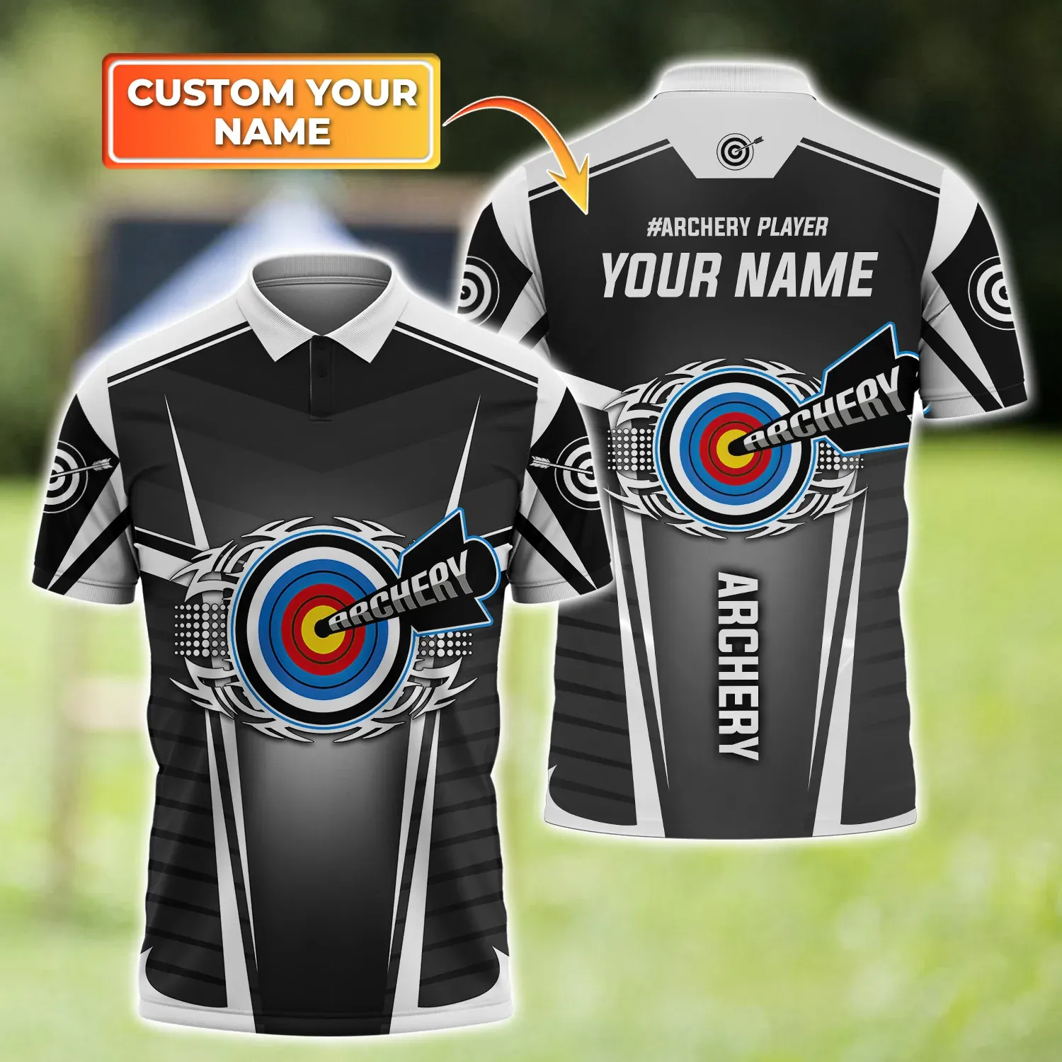 Personalized Archery Shirt Polo All Over Print For Men, Women, Archery Shirt, Birthday Gift for Archery Player