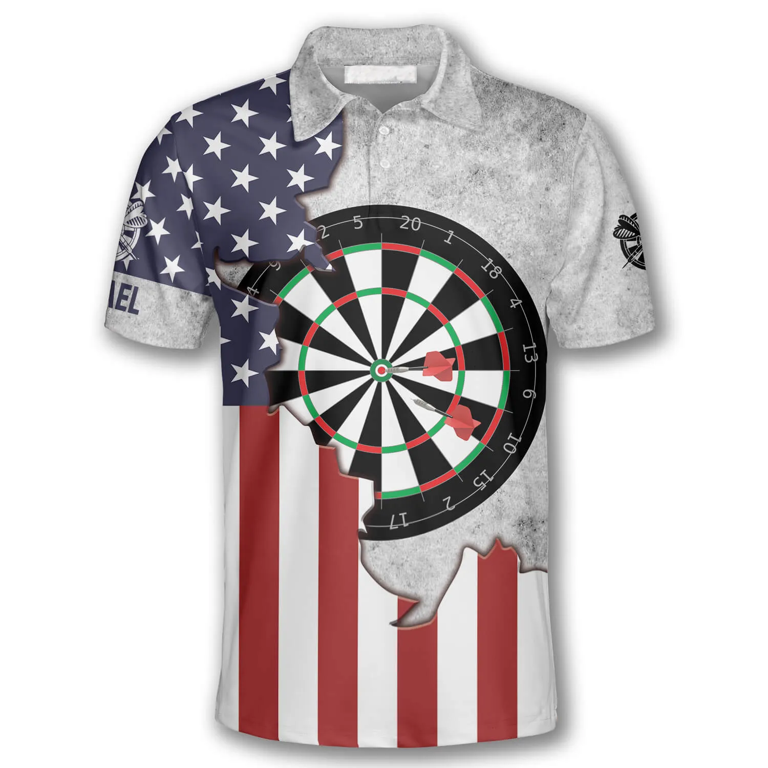 Personalized Dart Board USA Flag 3D Custom Darts Shirts, Flag Vintage Dart Gift