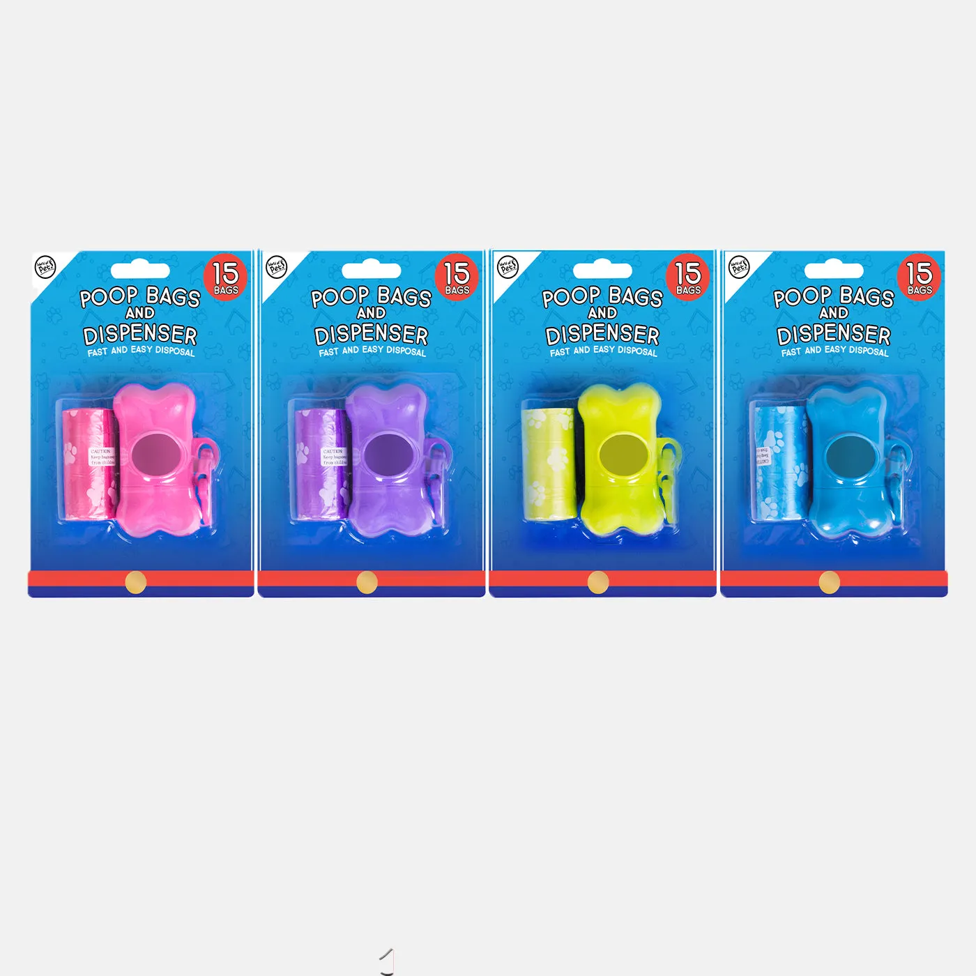 Poop Bags & Coloured Bone Shape Dispenser