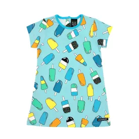 Popsicle Short Sleeve Dress - Light Aruba