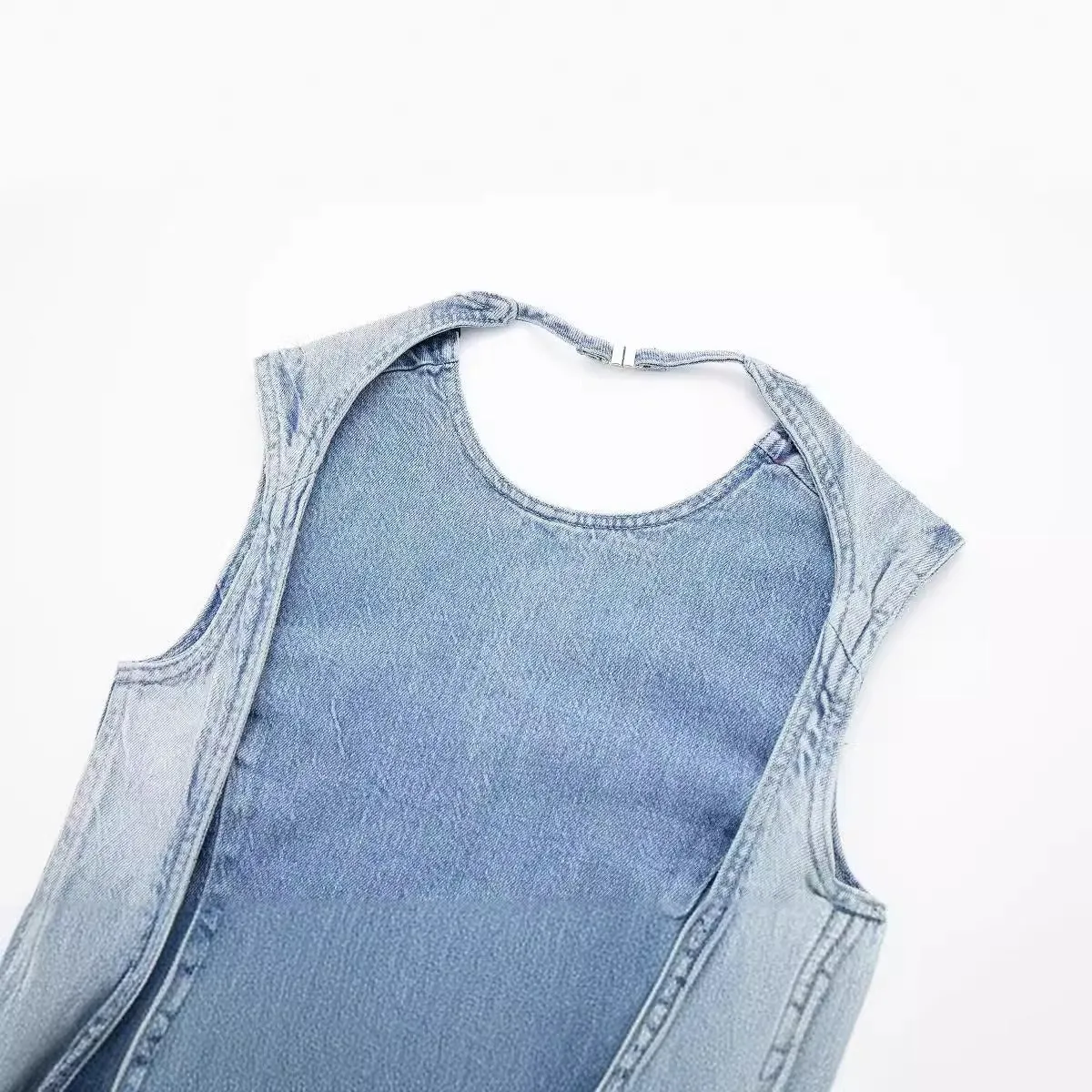 Pre Order:  Vintage Backless Lace Up Denim Vest