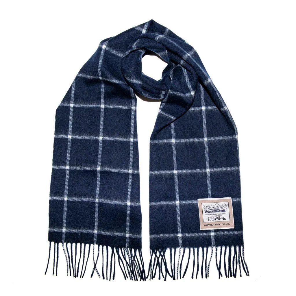 Pure Wool Tartan Check Scarf