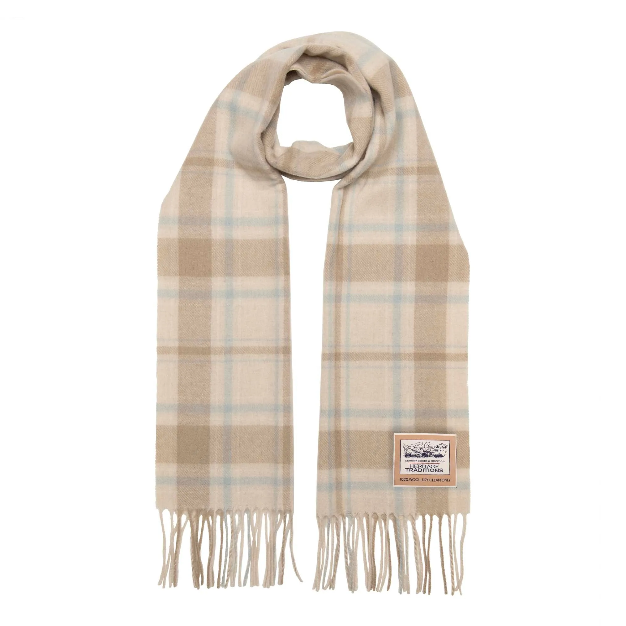 Pure Wool Tartan Check Scarf