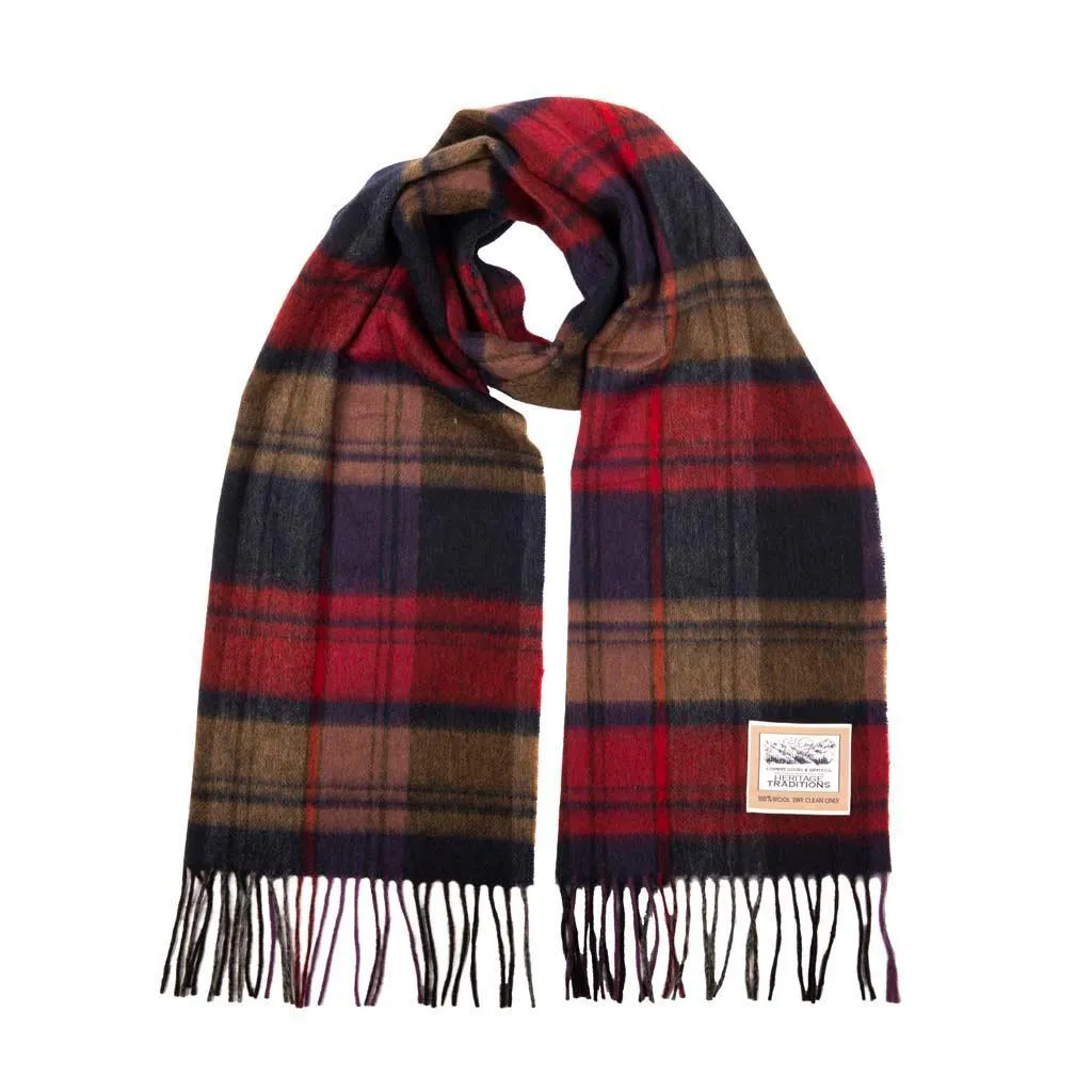 Pure Wool Tartan Check Scarf