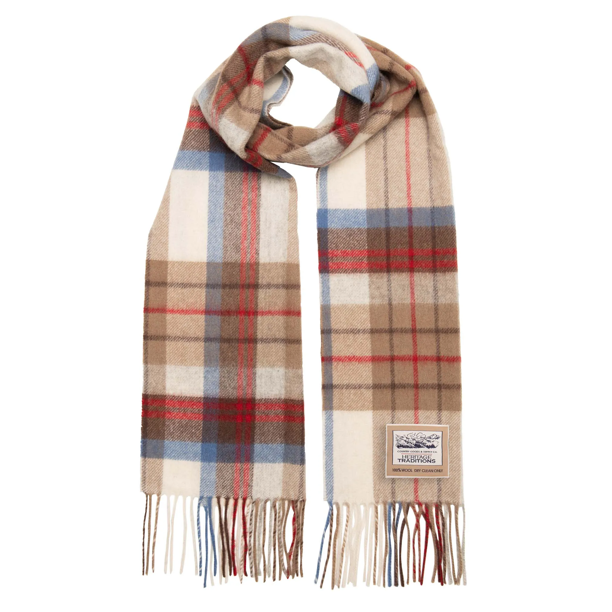 Pure Wool Tartan Check Scarf