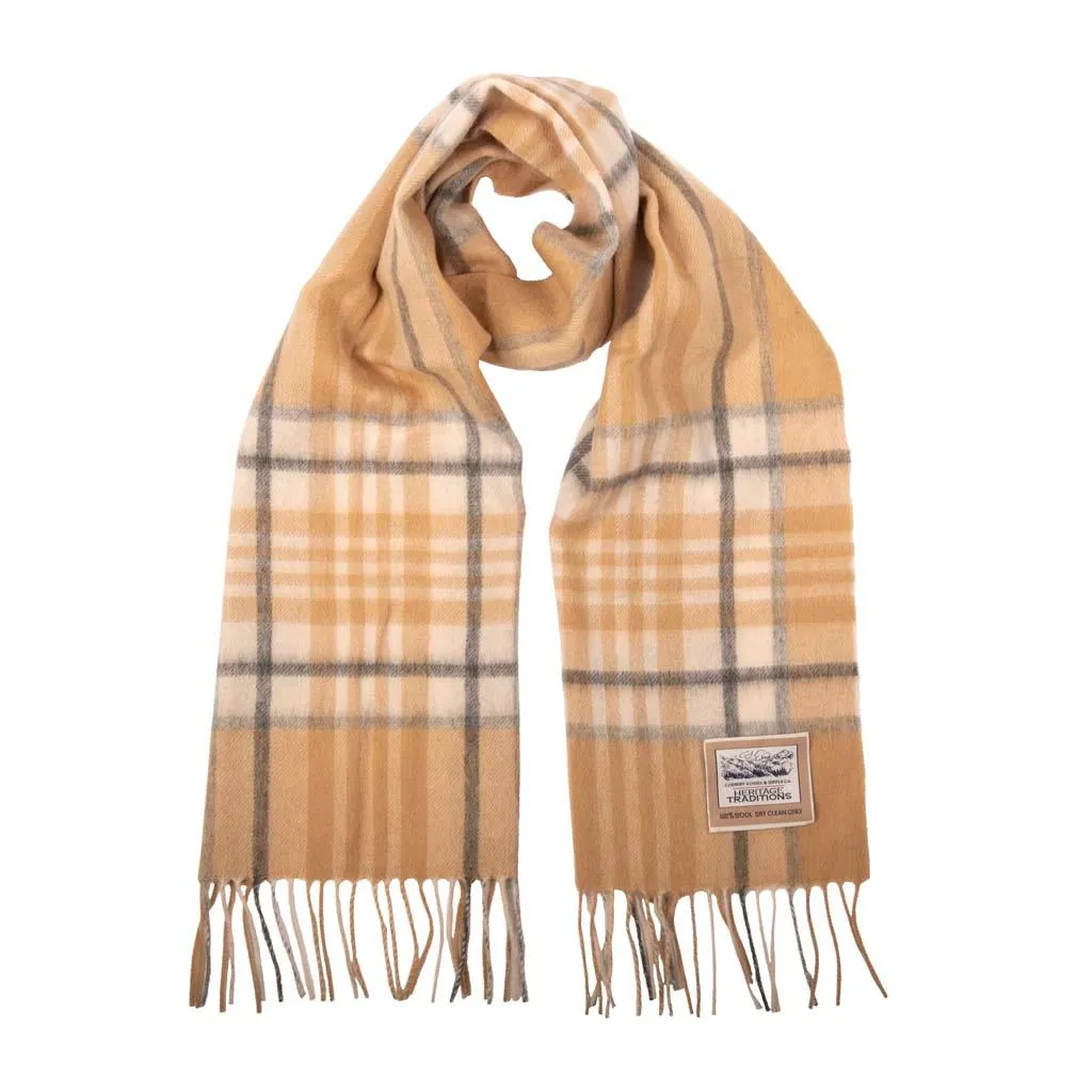 Pure Wool Tartan Check Scarf