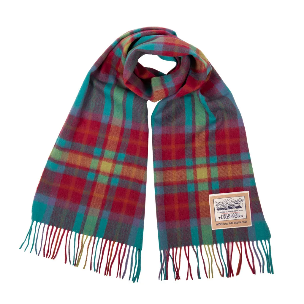 Pure Wool Tartan Check Scarf