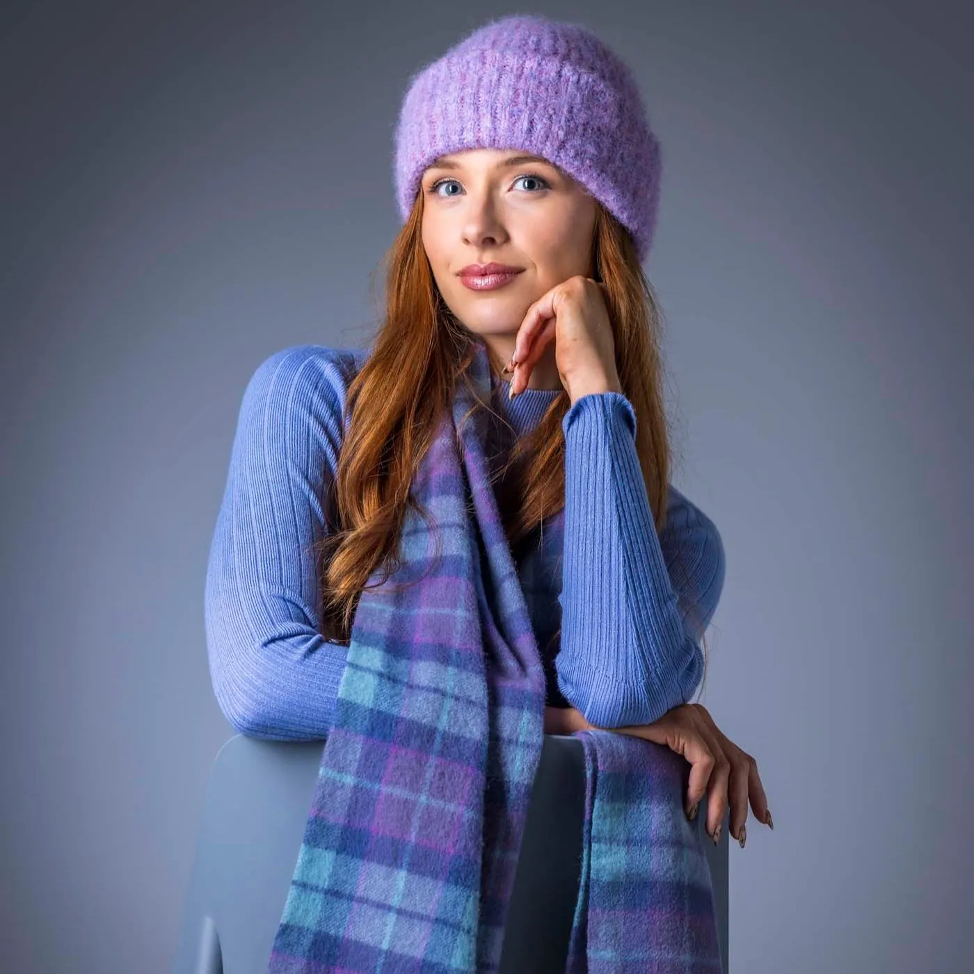 Pure Wool Tartan Check Scarf