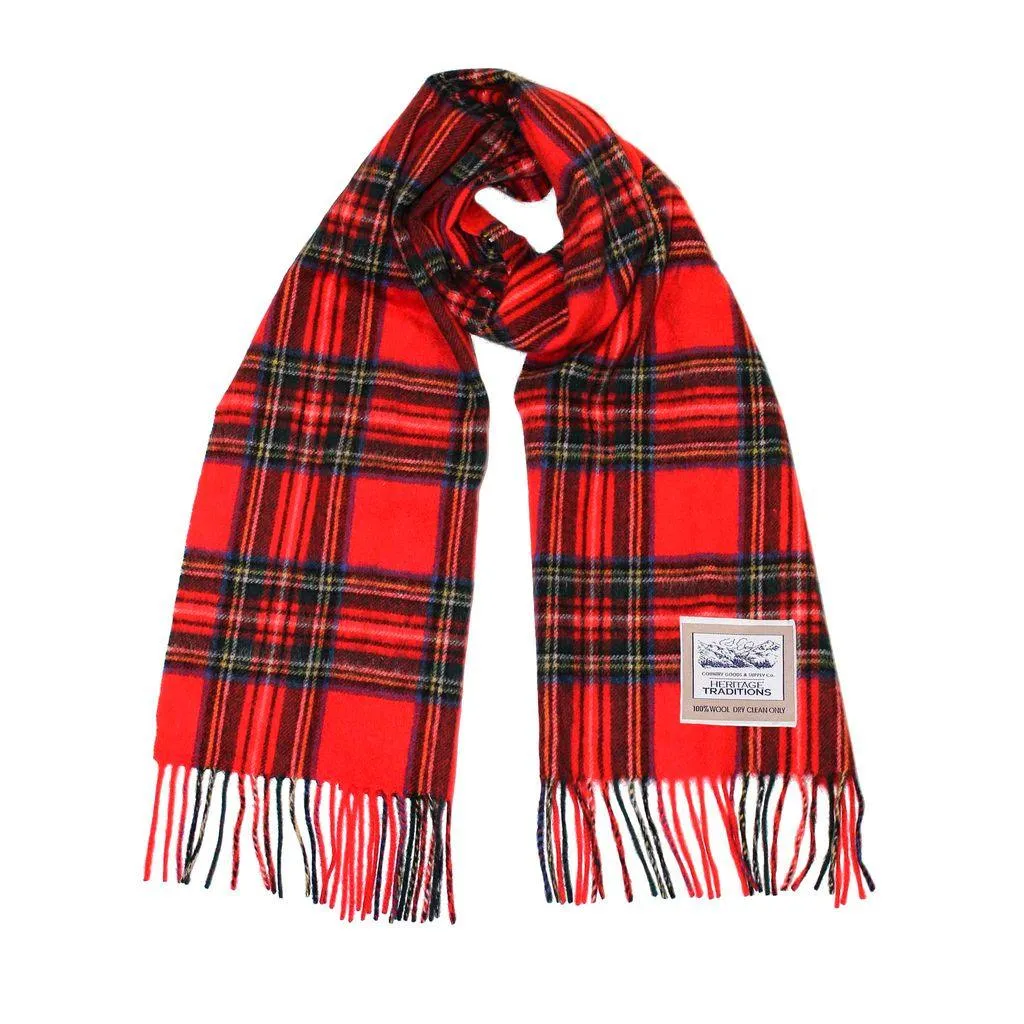 Pure Wool Tartan Check Scarf