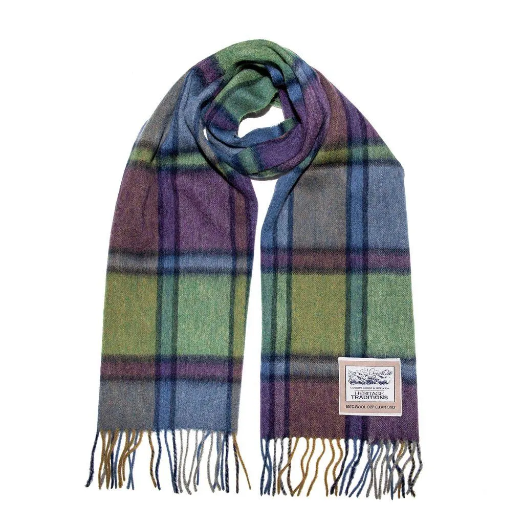 Pure Wool Tartan Check Scarf