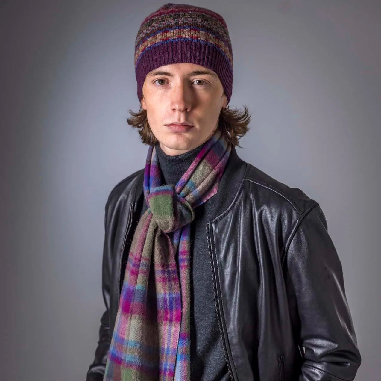 Pure Wool Tartan Check Scarf