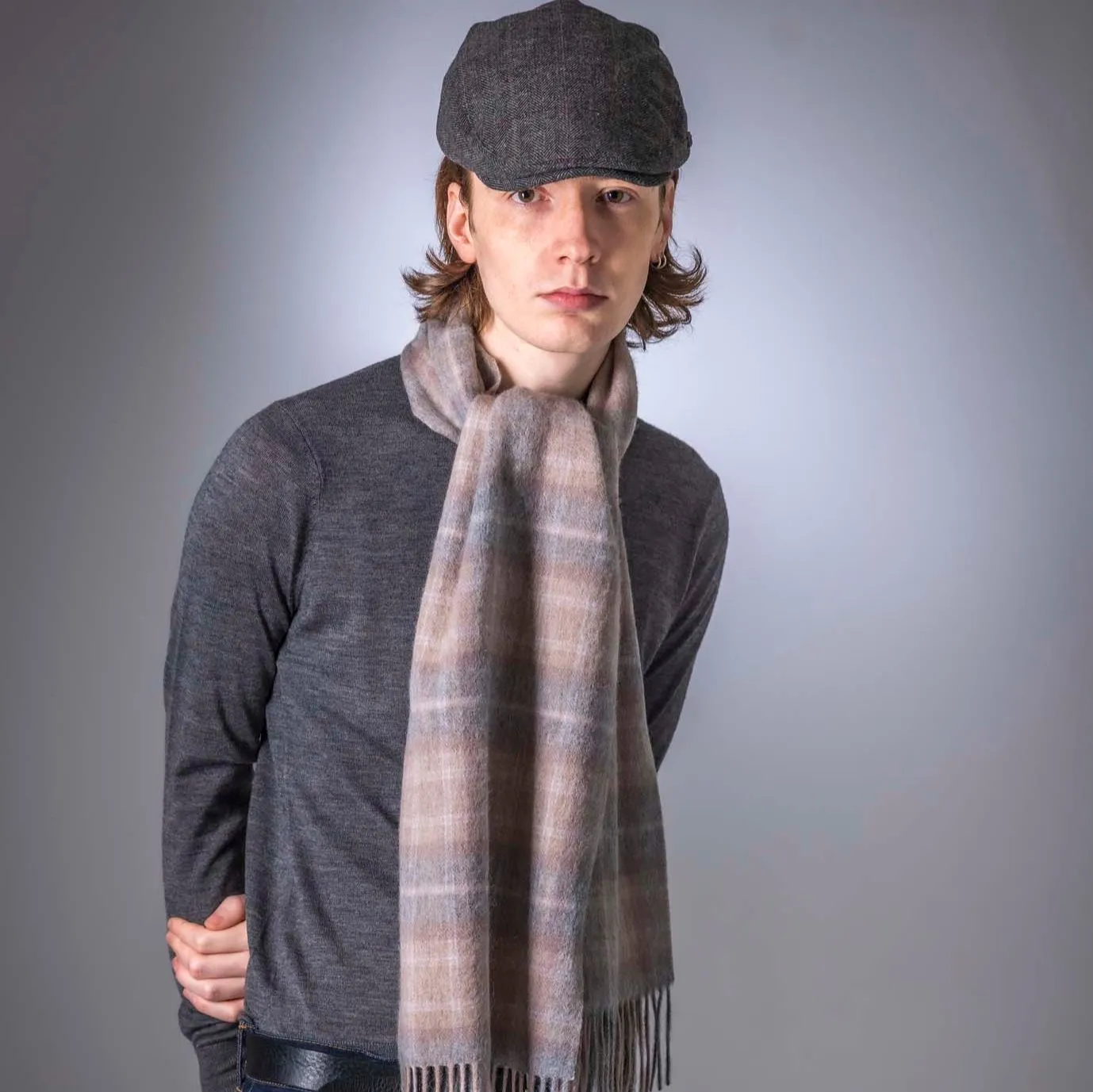 Pure Wool Tartan Check Scarf