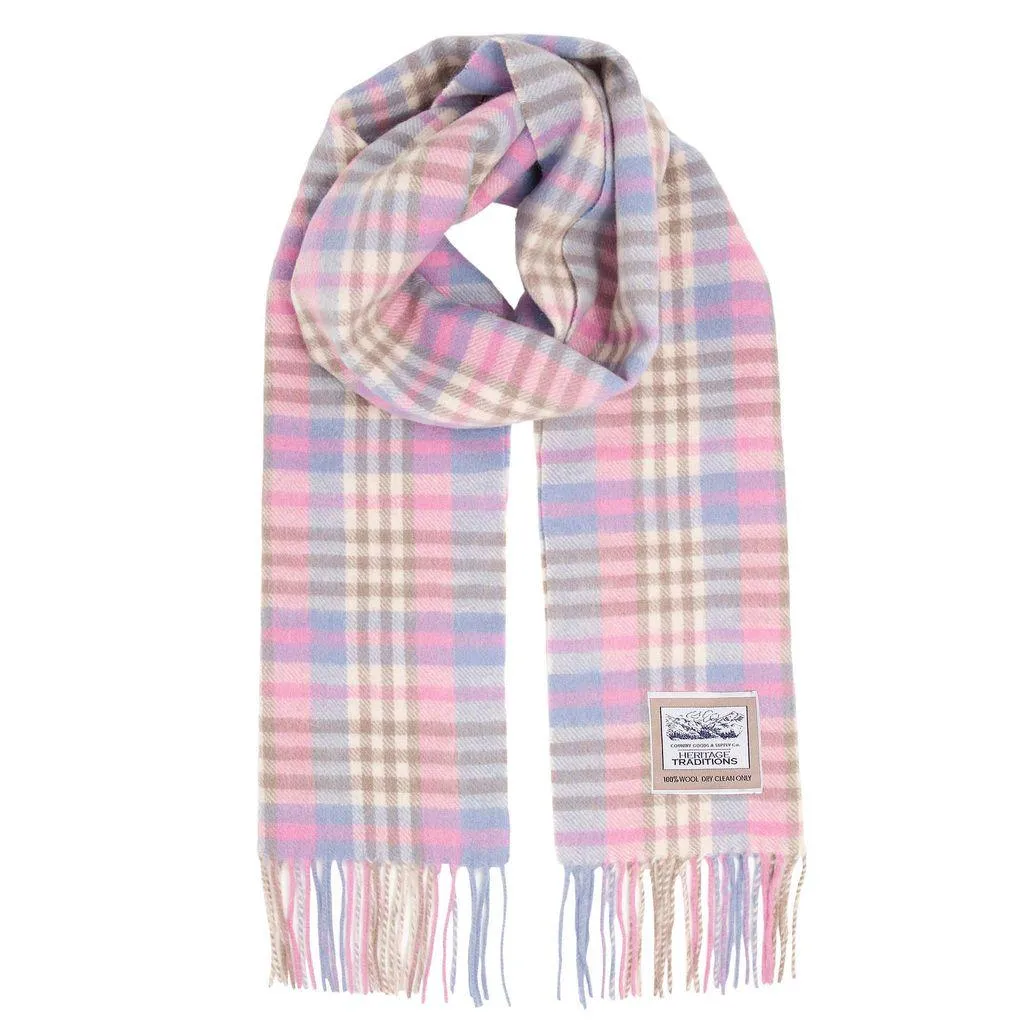 Pure Wool Tartan Check Scarf