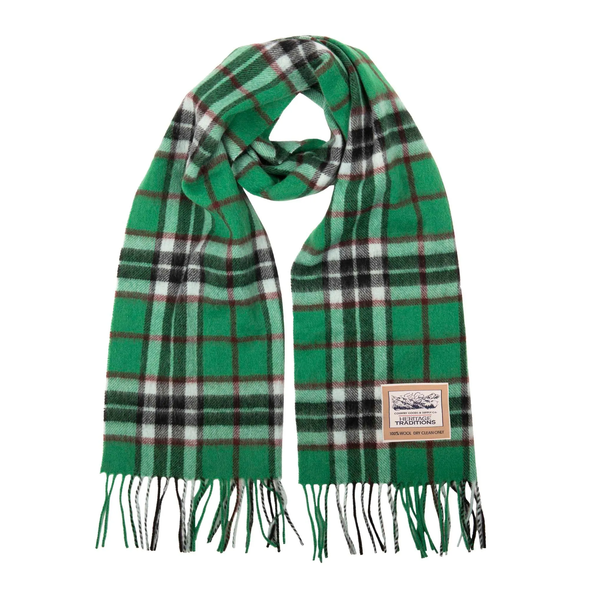 Pure Wool Tartan Check Scarf