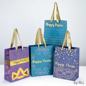 Purim Gift Bags, Kraft, Set Of 4, 8", Carded