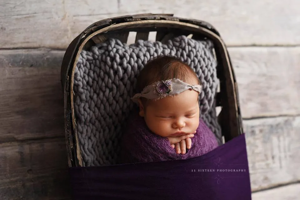 Purple Sunflower Mohair Knit Baby Wrap