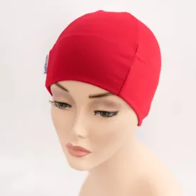 Red Plain Bold Beanies Hair Loss Hat