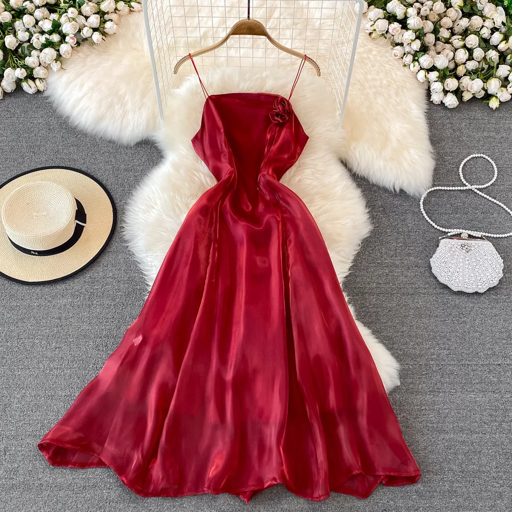 Red tulle short dress A line fashion dress    S487