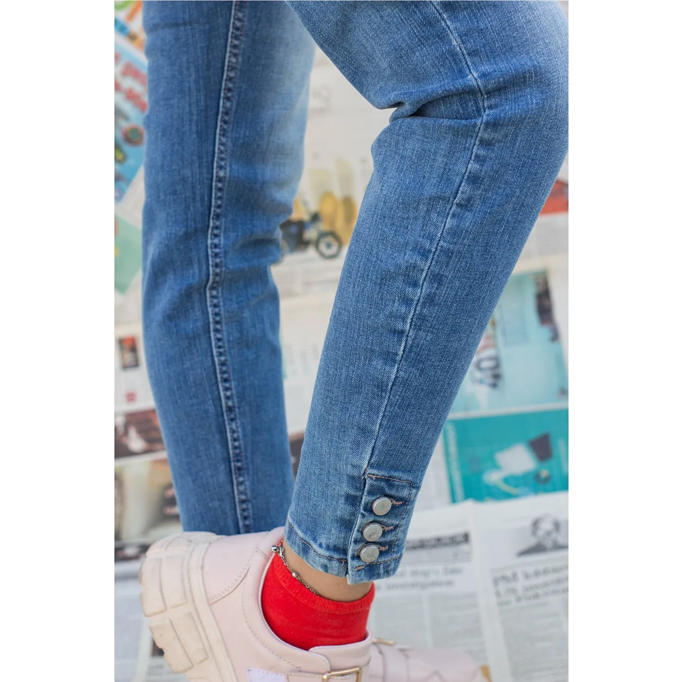 Rsvd Mid Blue Slim Skinny Jeans