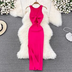 Sexy Style Tight Sleeveless Knitted Hip Dress      S3917