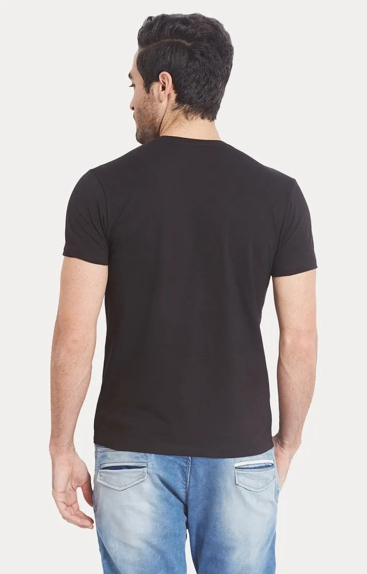 Spykar Brown Printed Slim Fit Men T-Shirts