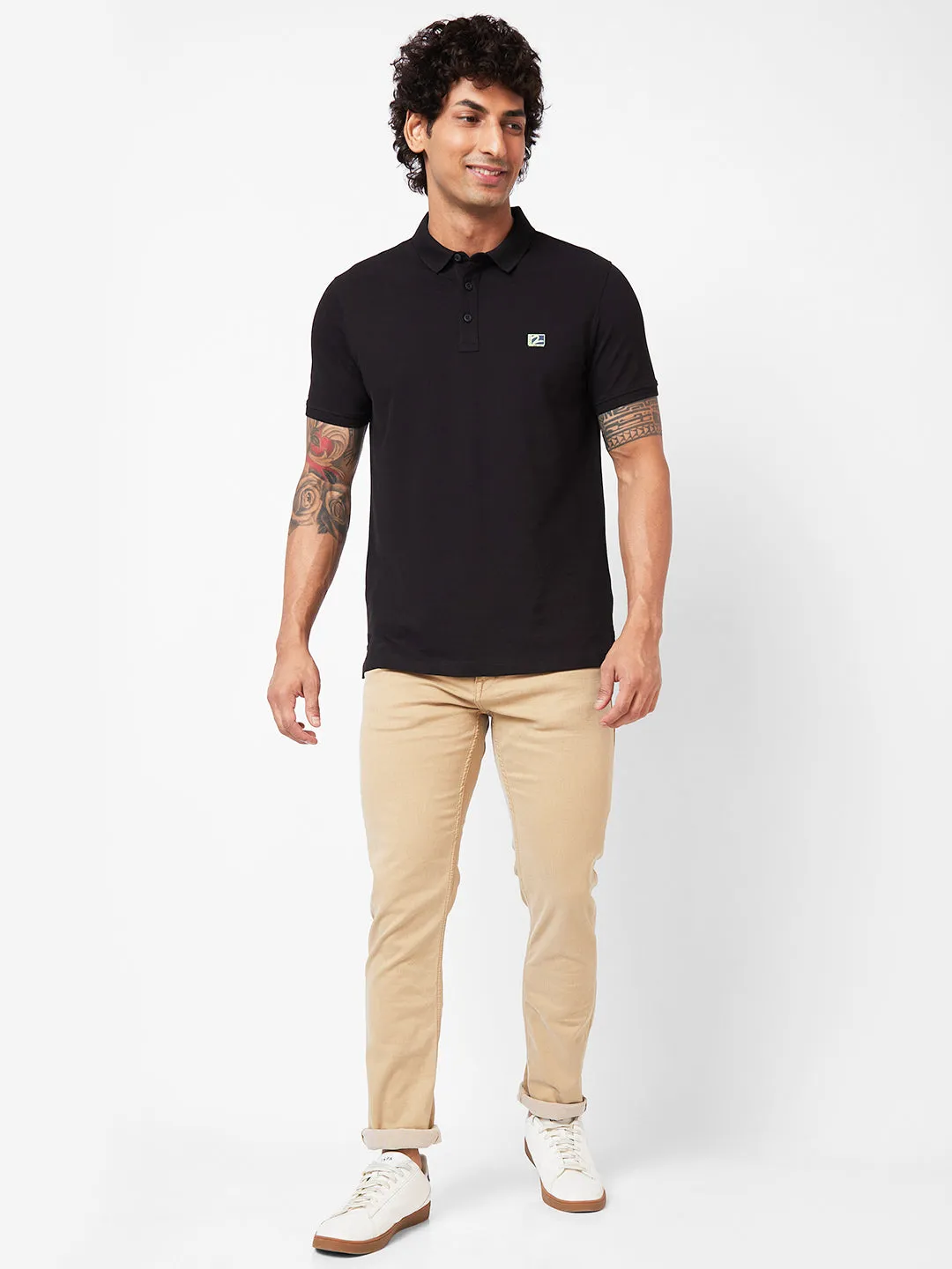 Spykar Low-Rise Slim Fit Khaki Jeans For Men